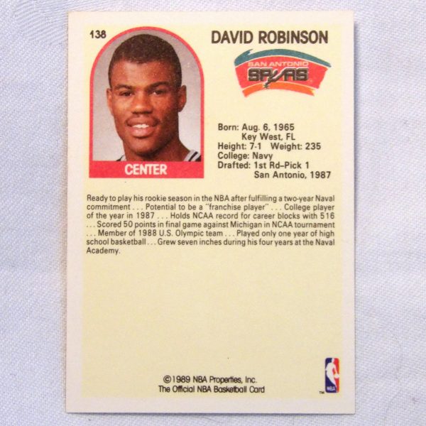 David Robinson 138 back