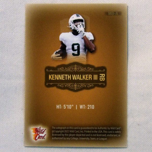 Kenneth Walker Autograph back